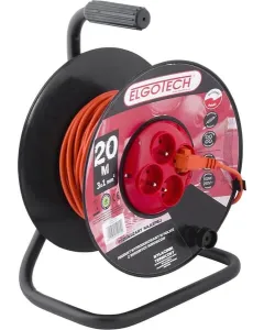 Elgotech - 1760750120 - Aufgewickeltes PVC-Verlaengerungskabel, 20 m