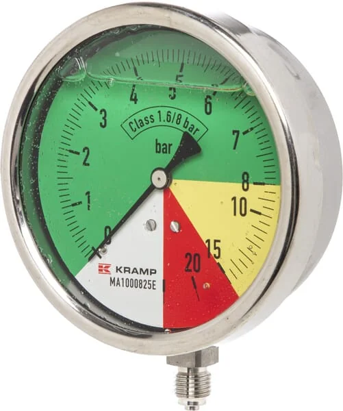 ET - MA1000825E - Manometer Diameter 100mm 0-8-15-25 1/4" BSP Unterer Anschluss