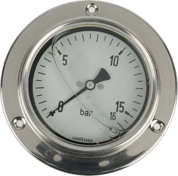 ET - MA10016P08SS - Manometer Diameter 100 0-16bar 1/2" Frontplattenmontage