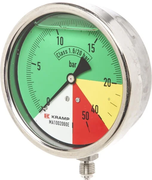 ET - MA1002060E - Manometer Diameter 100mm 0-20-40-60 1/4" BSP Unterer Anschluss