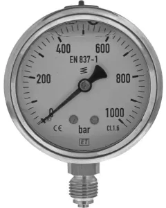 ET - MA6301000L04SSGF - Manometer Diameter 63 0-1000 1/4"
