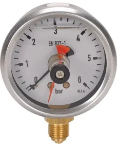 ET - MA6306MEMPOINT - Manometer Diameter 63mm 0-6 bar Edelstahlgehaeuse-Schleppzeiger