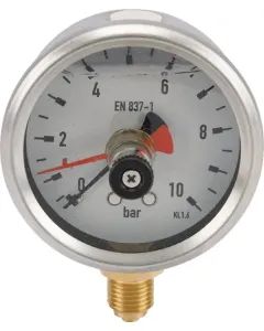 ET - MA6310MEMPOINT - Manometer Diameter 63mm 0-10 bar Edelstahlgehaeuse-Schleppzeiger