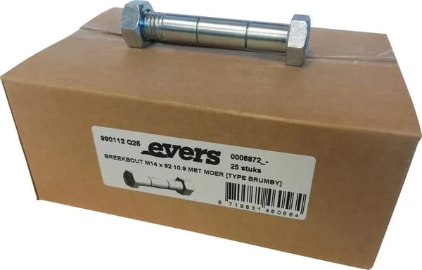 Evers - 990112Q25 - Scherstift Mit Mutter (25 Stück) M14x82 10.9 Typ Brumby