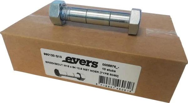 Evers - 990120Q10 - Scherbolzen Mit Mutter (10 Stück) M16x84 10.9 Typ 50/60