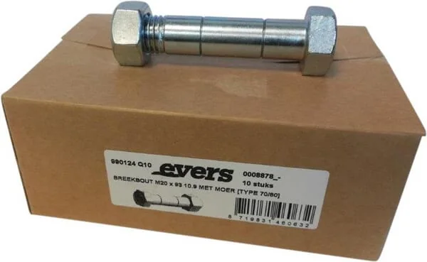 Evers - 990124Q10 - Scherbolzen Mit Mutter (10 Stück) M20x93 10.9 Typ 70/80