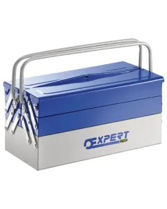 Expert - E010201 - Werkzeugkasten 250x535x230mm, Blau/Grau Metall, 5 Faecher, Expert