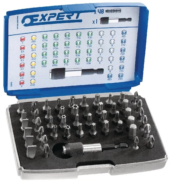 Expert - E131701 - Stecknuss-Satz mit Bits und Zubehör 1/4" 49-teilig