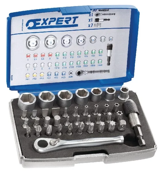 Expert - E131705 - Bit-Satz Stecknuesse 1/4" 39-Teilig