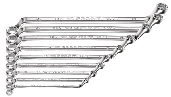 Facom - 55AJD10 - Doppelender Abgewinkelter Ringschluessel-Satz 6-32mm 10-Teilig