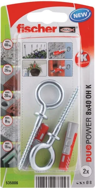 Fischer - 535006 - Duebel DuoPower 8x40 OH K 2 Stk.
