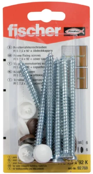 Fischer - FFS7592K - Fensterrahmenschraube + Kappe 6