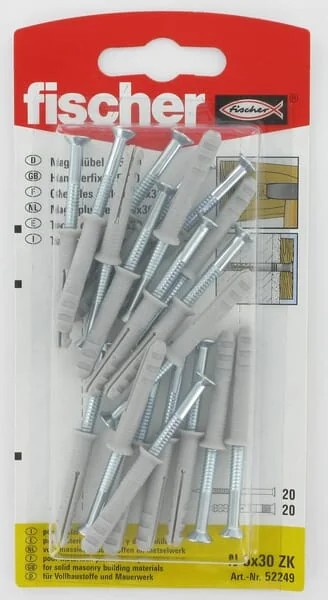 Fischer - N530ZK - Fischer Nageldübel + Schraube 20