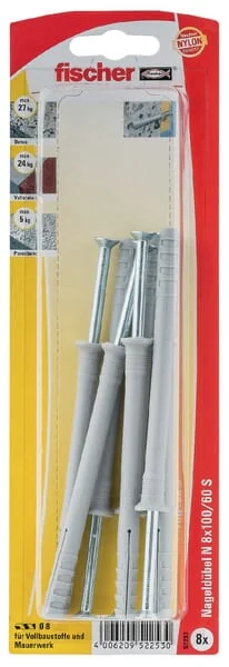 Fischer - N8100ZK - Fischer Nageldübel + Schraube 8