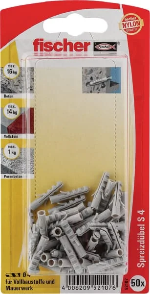 Fischer - S4GK - Kunststoffdübel S4