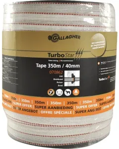 Gallagher - 070862GAL - Turbostar Kordel 40mm Weiss 350m