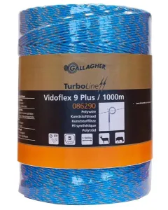 Gallagher - 086290GAL - Polywire, Vidoflex 9 Turboline Plus Blau 1000m