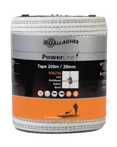 Gallagher - 106236GAL - PowerLine-Klebeband 20mm 200m weiss