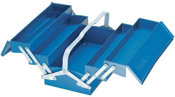 Gedore - HG1265L - Werkzeugkasten 420x225x210mm, Blau Metall, 5 Faecher, Gedore