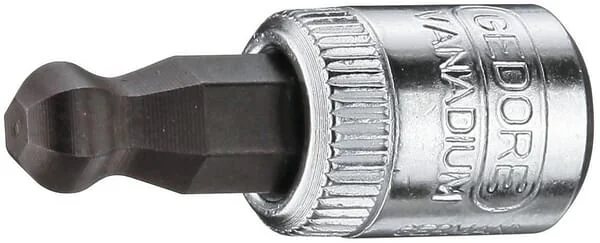 Gedore - IN20K6GED - Schraubendreher-Bit-Stecknuss 1/4" Kugelkopf-Innensechskant 6 mm