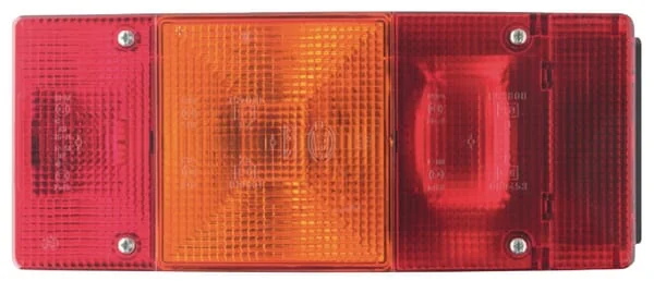 Geka - BBSKN246L - Rueckleuchte Links Rechteckig, Gelb/Rot, Aufschraubbar, 246x67x108MM, Geka