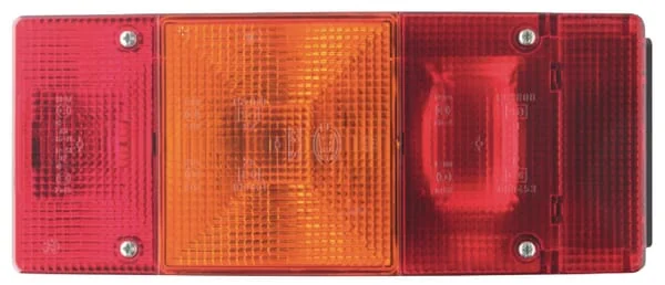 Geka - BBSKN246R - Rueckleuchte Rechts Rechteckig, Gelb/Rot, Aufschraubbar, 246x67x108MM, Geka