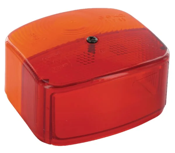 Geka - E95 - Leuchtenglas, Rot/Gelb, Quadratisch Hinten/Links Geka