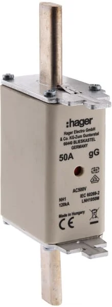Hager - LNH1050M - Sicherung Standard Flachstecker 500V 50A