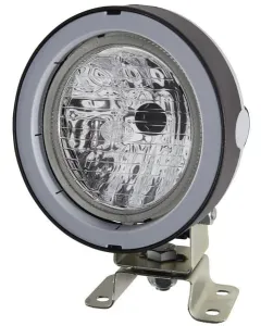 Hella - 1GM996134061 - Arbeitsscheinwerfer RH Halogen, 55/70W, Rund, 12/24V, Transparentes Gehaeuse: Grau, 110x103x170mm AMP-Stecker