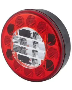 Hella - 2NR357027051 - Rückleuchte LED, Rund, 10/30V, Transparent/Rot, Aufschraubbar, Diameter 122mm, 24 LEDs, Hella Valuefit