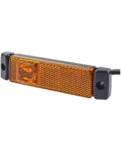 Hella - 2PS008645611 - Markierungsleuchte LED, 1,20W, Rechteckig, 24V, Gelb, Verschraubt, 130x32mm, Quick-Link, 1 LED, Hella