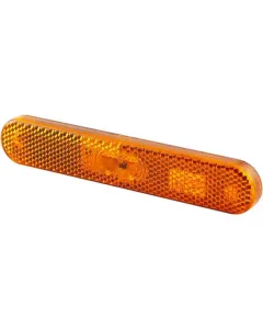Hella - 2PS009226021 - Markerleuchte LED, 0,50W, Rechteckig, 12V, Gelb, Gehäuse: Orange, Aufschraubbar, 134,9x9,5x23,4mm AMP-Stecker, 2 LEDs, Hella