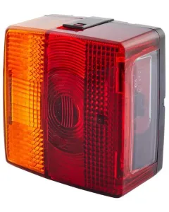 Hella - 2SE004623001 - Quadratische Rückleuchte, 12V, Bernstein/Rot, Aufschraubbar, 102x55x98mm, Hella