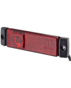 Hella - 2TM008645941 - Markierungsleuchte LED, 1,20W, Rechteckig, 24V, Rot, Aufschraubbar, 130x32x1 LED, Hella