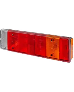 Hella - 2VD007323131 - Rückleuchte Rechteckig, 24V, Transparent/Bernstein/Rot, Aufschraubbar, 476x83x131mm, 8-Polig, Hella