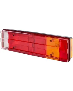 Hella - 2VP008204101 - Rückleuchte Rechts Rechteckig, 12/24V, Bernstein/Transparent/Rot, Aufschraubbar, 465x54x134mm, Hella