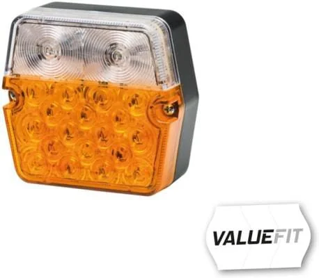 Hella ValueFit - 2BE357023001 - Richtungs- Und Positionslicht LED, Vorne, Quadratisch, 9/36V, Transparent/Bernsteinfarben, Verschraubt, 101,3x41,2x94,7 mm, 20 LED, Hella ValueFit