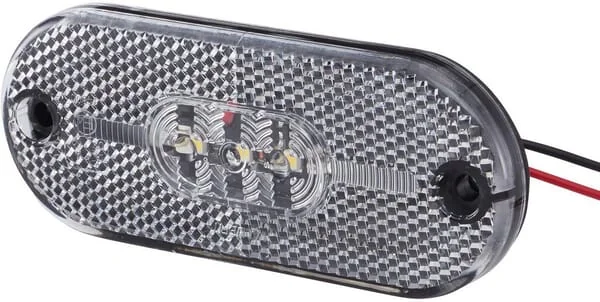 Hella ValueFit - 2PG357009121 - Markierungsleuchte LED, Rechteckig, 24V, Transparent, Verschraubt, 108x10.5x44mm, 5 LED, Hella ValueFit