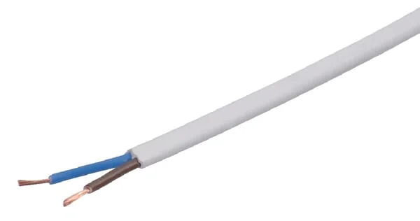Helukabel - H05VVF2X1WH - Kabel 2x1mm², Weiss, PVC, Pro m Helukabel