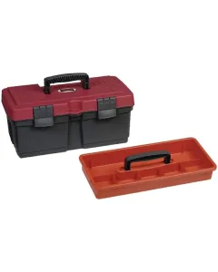 Hünersdorff - WE6630 - Werkzeugkoffer 410x225x185mm, 9l Fassungsvermögen, Schwarz/Rot Polypropylen