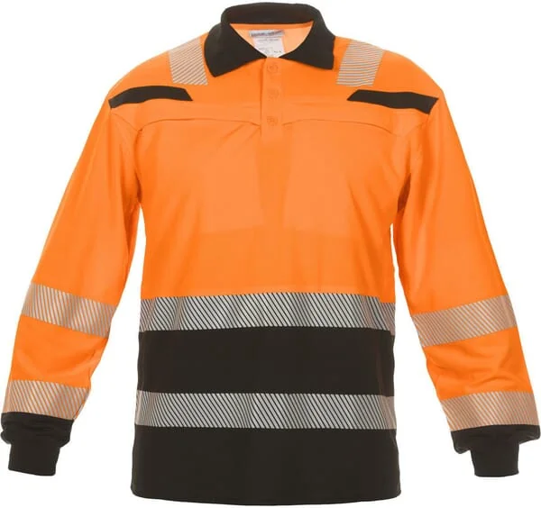 Hydrowear - 040460OBL - Polohemd, Groesse L/42, Langaermlig, Orange/Schwarz