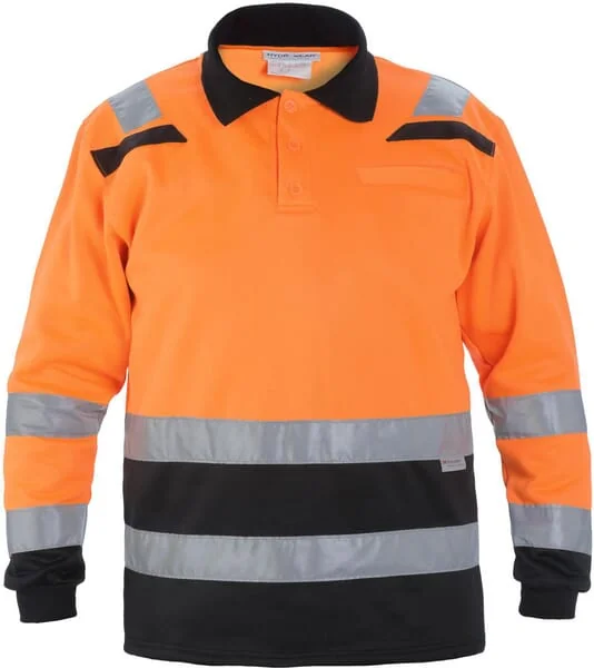 Hydrowear - 040470OBL - Polo-Shirt, Groesse L/42, Langaermlig, Orange/Schwarz