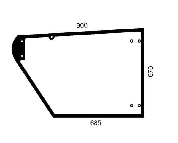 John Deere - AZ55396 - Tuerglas