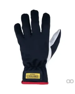 Kramp - KG0101512 - Arbeitshandschuhe aus Schwarz-Weissem Leder/Polyester Groesse 12/3XL Protect by Kramp