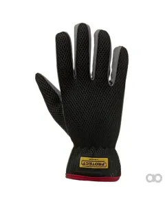 Kramp - KG0101607 - Schwarz-Graue Arbeitshandschuhe aus Mikrofasern/Polyester Groesse 7/S Protect by Kramp