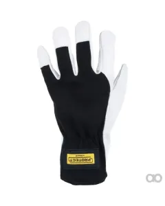 Kramp - KG0300907 - Arbeitshandschuhe Aus Schwarz-Weißem Leder/Baumwolle Größe 7/S