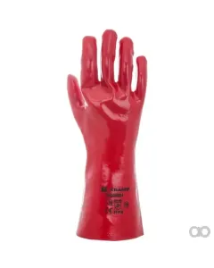 Kramp - KG0500110 - Rote Arbeitshandschuhe, Mit PVC Beschichtet, 35 cm Lang, Größe 10/XL