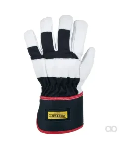 Kramp - KG0600308 - Arbeitshandschuhe Aus Schwarz-Weißem Leder/Baumwolle Größe 8/M