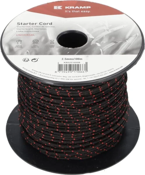 Kramp - KR0251000B - Starterkordel 2,5 mm x 100 m Schwarz