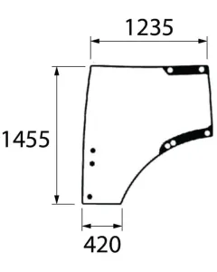 Kramp - L212967KR - Tuerglas Links